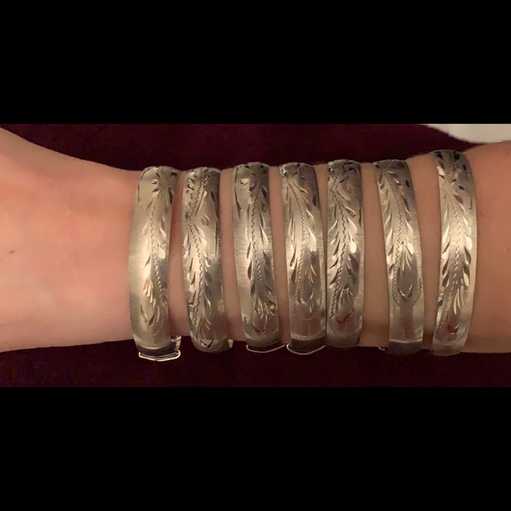 7 Day Sterling Silver Bangle Bracelets